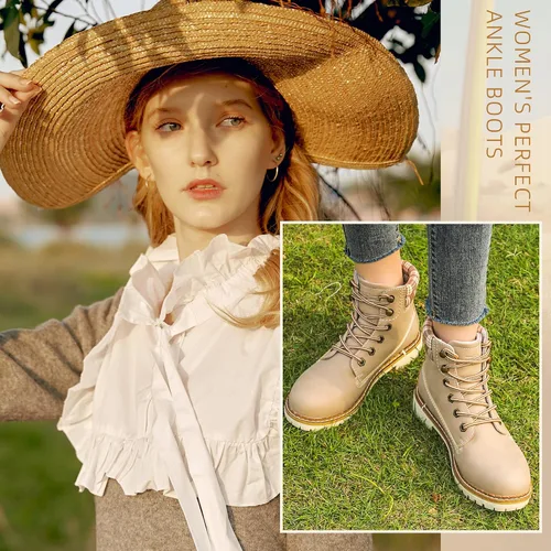Vista 6 de Kkyc Botas de senderismo para mujer antideslizantes botas casuales.