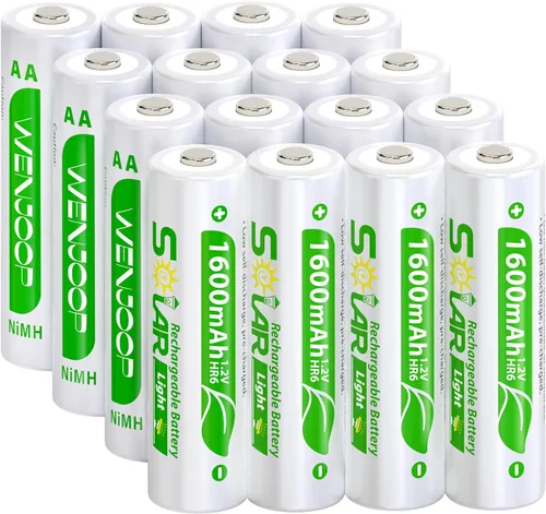 Vista 13 de Paquete de 12 baterías recargables AA de 1600 mAh para luces