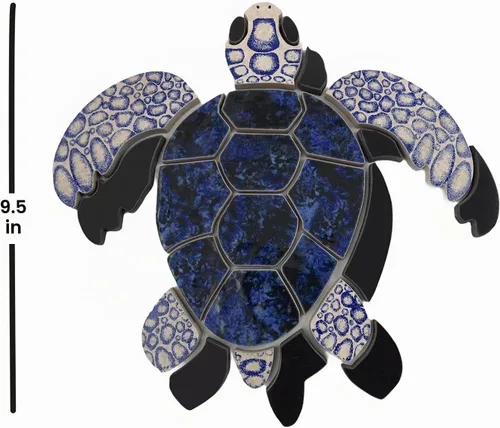 Vista 6 de Aquatic Custom Tile Blue Sea Turtle Group - Mosaico de piscina de porcelana