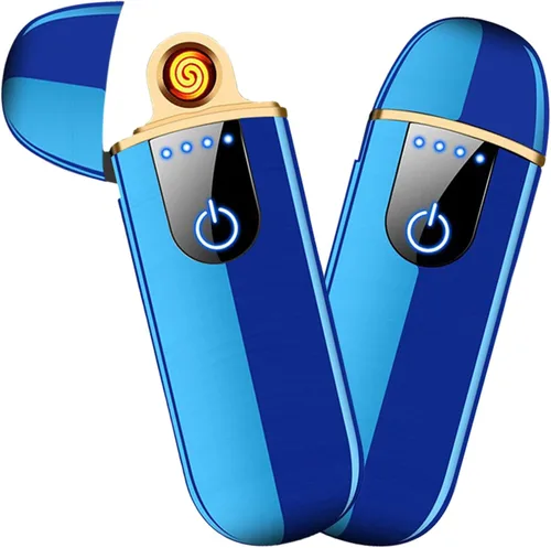 Vista 18 de Encendedor electrónico, encendedor eléctrico inteligente, mini encendedor recargable USB con ignición táctil de doble lado, encendedor sin llama a