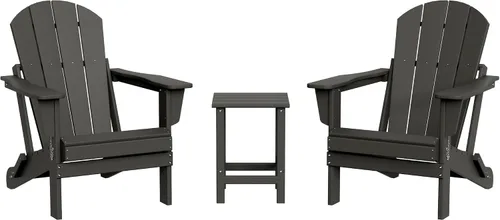 Vista 38 de WestinTrends Malibu Outdoor Patio HDPE Silla plegable de polietileno Negro