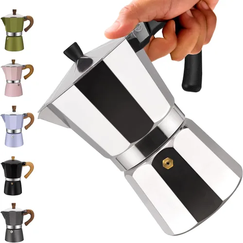Vista 19 de Cafetera clásica de aluminio para 3 tazas Azul