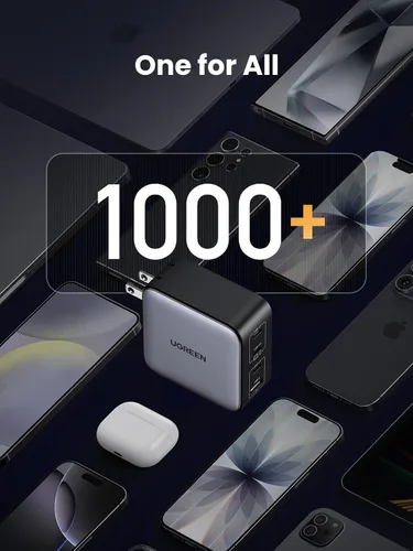 Vista 8 de UGREEN Nexode 100 W GaN USB C Cargador rápido para portátil de 4 puertos Gris-oscuro
