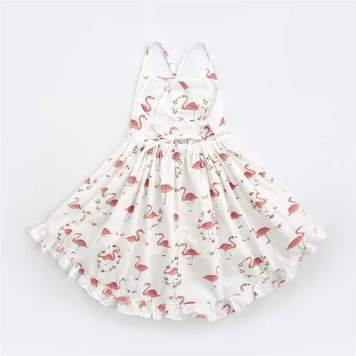 Vista 2 de KISSOURBABY Vintage Floral Girls Dress Summer Casual Cotton Baby Dress