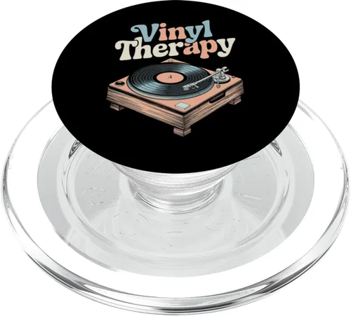 Vista 7 de Vinyl Record Collector Retro Music Turntable Lover PopSockets Adhesive PopGrip