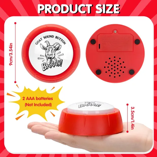 Vista 2 de Botón de sonido de cabra gritando para diversión de escritorio, botón de broma con sonido de cabra, perfecto para oficina, hogar, regalo de broma