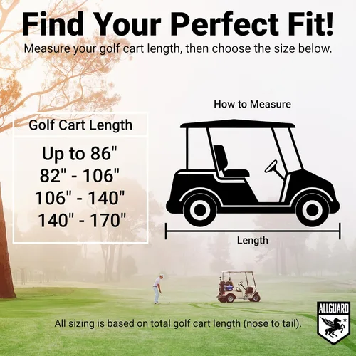 Vista 4 de Weatherproof Golf Cart Cover (Fits Length: Up to 86")