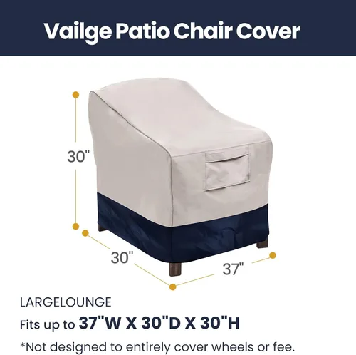 Vista 2 de Vailge Fundas para sillas de patio, fundas para asiento profundo de salón, resistentes e impermeables, fundas para muebles de patio al aire libre