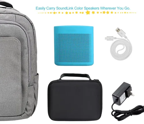 Vista 7 de Estuche BOVKE(TM) para altavoz inalámbrico con Bluetooth Bose Soundlink Color, estuche duro para transportar, resistente a golpes, de goma EVA