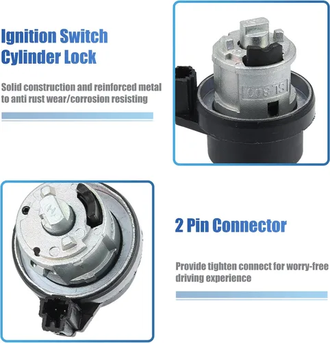 Vista 5 de X AUTOHAUX Interruptor de encendido Cilindro de bloqueo de dirección W/llave 1T0-905-855-A Interruptor de arranque de encendido para VW Jetta Golf