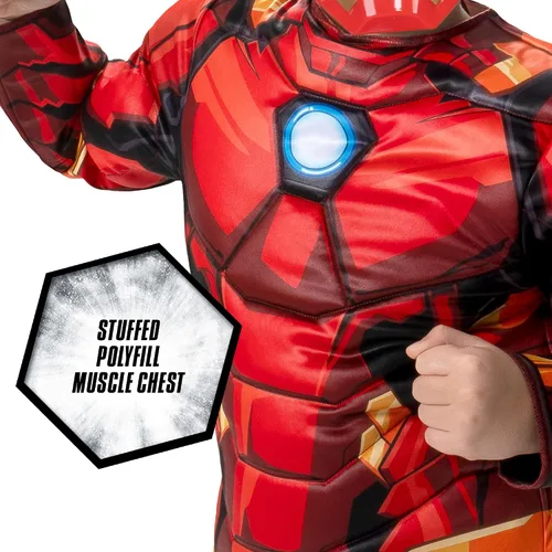 Vista 4 de Disfraz Deluxe de Iron Man para niños de MARVEL, disfraz de superhéroe de Tony Stark para niños, para Halloween - Oficialmente licenciado