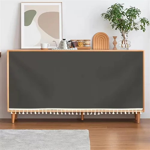 Vista 11 de SK Studio Cortinas cortas para cocina, cortina de privacidad para armario, a prueba de polvo, cortinas para debajo del fregadero, para cocina, Beige