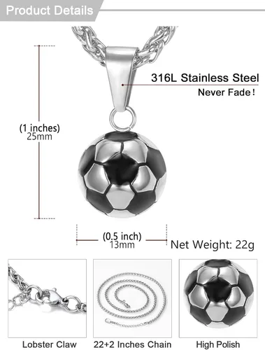 Vista 6 de U7 Cadena de fútbol americanobéisbol para hombre, acero inoxidable, chapado en oro de 18 quilates, collar de zapatos deportivos para correr