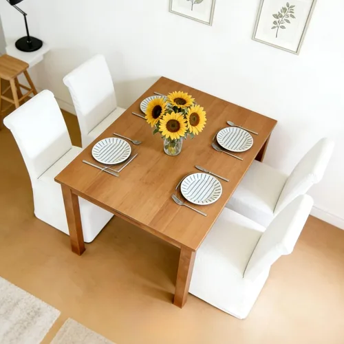 Vista 6 de Parsons - Juego de 2 sillas de comedor tapizadas con falda extraíble lavable, sillas de cocina con respaldo alto y patas de madera maciza, tela