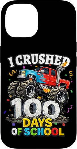 Vista 4 de I Crushed 100 Days of School - Monster Truck 100th Day Boys Case for iPhone 16