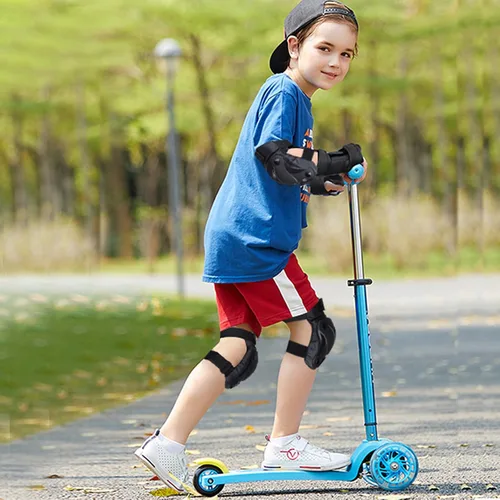 Vista 7 de TXJ Sports Rodilleras para niños y jóvenes, coderas con protectores de muñeca, juego de 6 unidades para niños de 3 a 14 años, monopatín, deportes