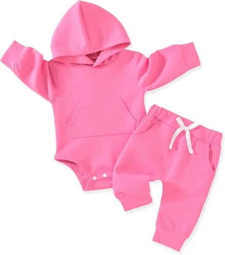 Vista 22 de Aalizzwell Conjunto de sudadera con capucha de invierno para bebé infantil Albaricoque