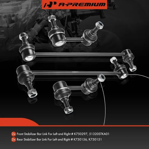 Vista 3 de A-Premium Kit de 4 eslabones de barra estabilizadora delantera y trasera, compatible con Honda CR-V CRV 2007-2016