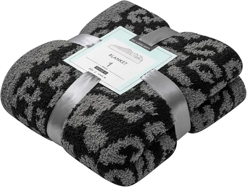 Vista 11 de bearberry Manta de Tiro Mullida de Punto de Leopardo, Manta de Microfibra Suave, Acogedora y Cálida para Sofá, Cama, Viajes (Leopardo, 51"x70")