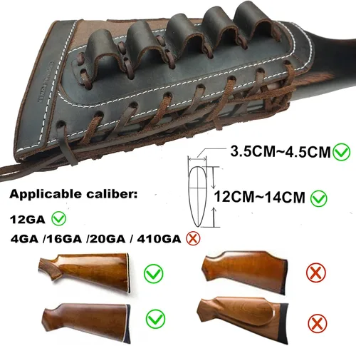 Vista 2 de Arma de lona de cuero con funda de soporte de carcasa para 12ga .22lr .45-70 .308 .30-06 Cal