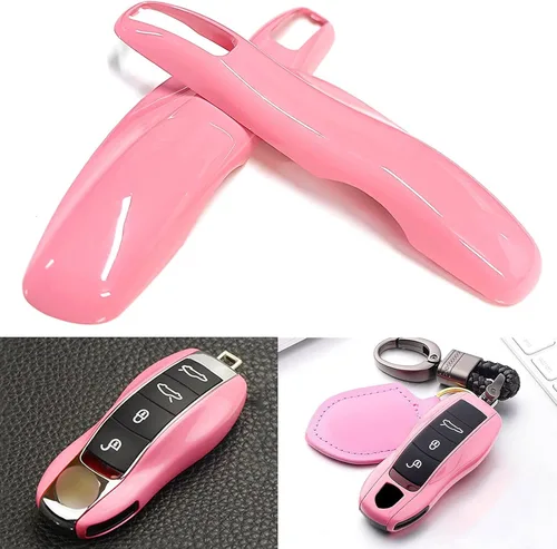 Vista 8 de x xotic tech Funda Protectora de Carcasa de Llavero Inteligente Estilo Fibra de Carbono Compatible con Porsche Boxster Cayenne Panamera Cayman Macan