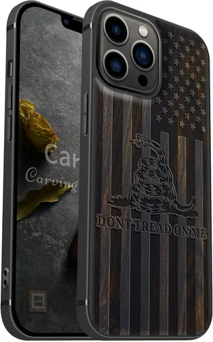Vista 22 de Carveit Funda magnética de madera para iPhone 13 [madera natural y TPU suave] Funda protectora de madera única a prueba de golpes compatible
