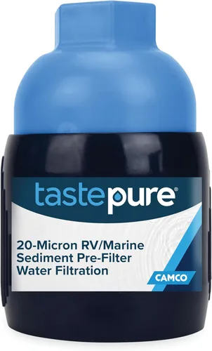 Vista 14 de Camco Tastepure - Filtro de agua para autocaravana, filtro de agua avanzado en línea con protector de manguera flexible, filtración GAC y KDF