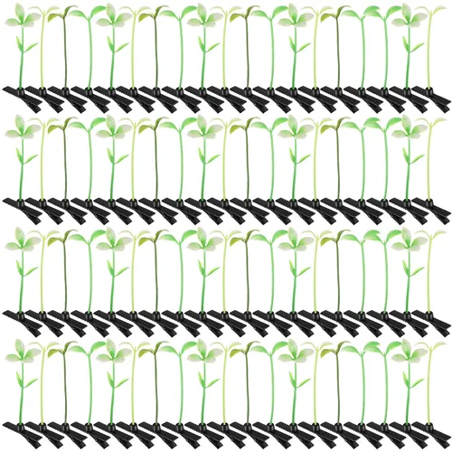 Vista 9 de Tigeen - 100 piezas de pinzas para el cabello con diseño de brotes de judías, divertidas horquillas de plantas, flores de césped, mariposas, hongos