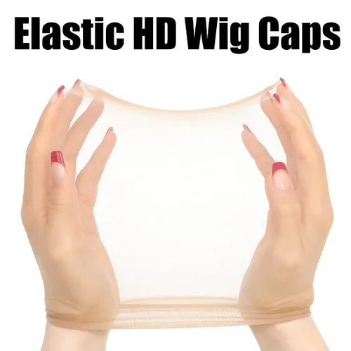 Vista 6 de FDBJulyy 10 gorras de peluca HD transparentes, gorra de nailon fina para mujer, adecuada para fiestas, bodas, graduaciones, cosplay, Halloween