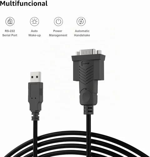 Vista 5 de BENFEI Cable adaptador USB a serie, 1.83 m USB a RS-232 macho (9 pines) DB9, chipset Prolific, compatible con Windows 11/10/8.1/8/7, Mac OS X 10.6