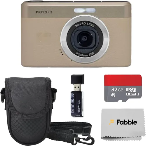 Vista 9 de Kodak PIXPRO C1 - Cámara digital compacta (negro) con tarjeta microSDHC de 32 GB, funda protectora para cámara, lector de tarjetas USB de alta