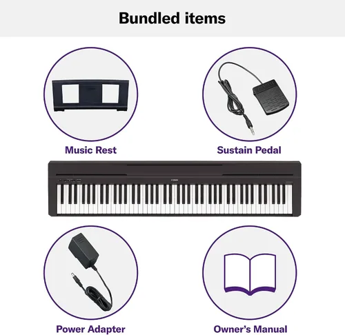 Vista 6 de Yamaha P71 - Piano digital con pedal de sostenido y fuente de alimentación (88 teclas)