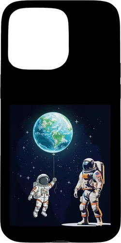 Vista 31 de Astronauts in Space Parent & Child in spacesuits with Planet Case for iPhone 16
