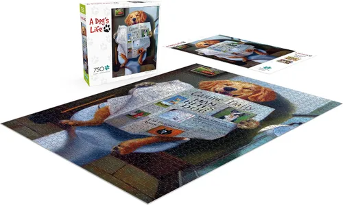 Vista 2 de Buffalo Games - Dog Gone Funny - Rompecabezas de 750 piezas, multicolor, 23.6 in de largo x 17.7 in de ancho Tamaño acabado: 24 x 18 pulgadas