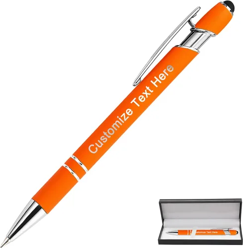 Vista 73 de Bolígrafos personalizados a granel con punta de lápiz capacitivo, 12 bolígrafos personalizados con logotipo de mensaje con nombre, bolígrafos