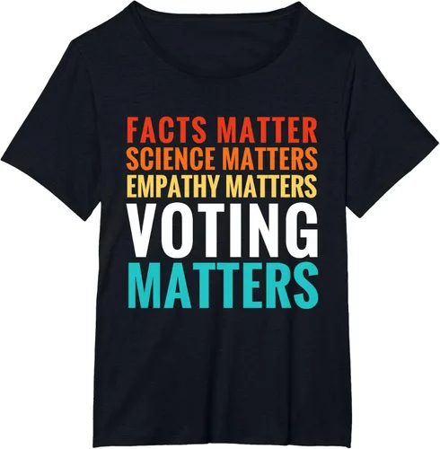 Vista 28 de Facts Matter Science Matters Voting Matters - Camiseta demócrata liberal, Negro, S