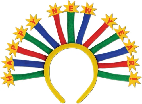Vista 13 de Beistle Diademas de Feliz Año Nuevo - Brillantes, Star Boppers y sombreros de tela brillante: Año Nuevo