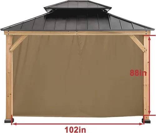 Vista 7 de Coastshade Panel de toldo de pérgola de repuesto para pérgola de 8 pies, paneles de privacidad para cenadores con 10 anillos de cortina y ganchos