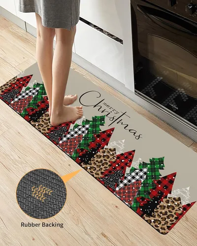 Vista 3 de Tapete de baño de Feliz Navidad, antideslizante, de secado rápido y absorbente, tierra de diatomeas, fregadero, dormitorio, cocina, tapete lavable