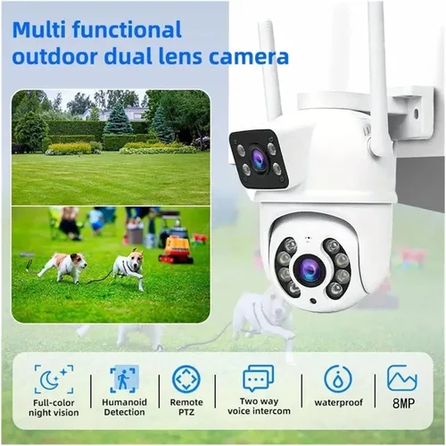 Vista 6 de Cámara de seguridad PTZ WiFi de doble lente de 8MP UK
