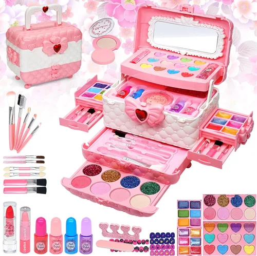 Vista 8 de Juegos de maquillaje para niñas – Maquillaje para niños de 8 a 12 años, Maquillaje para Niñas, kit de maquillaje de juego, los mejores juguetes