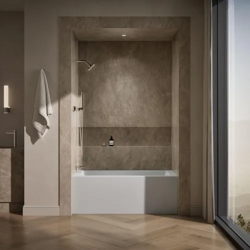 Vista 4 de Kohler 1956-LA-95 Underscore 60" x 30" baño alcobólico, drenaje izquierdo, gris hielo