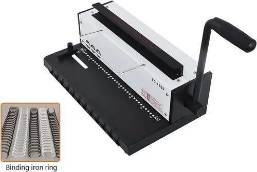 Vista 8 de INTBUYING Toda la máquina de encuadernación de bobina de alambre con base de metal de acero 34Holes 3: 1 Máquina de perforación y encuadernación