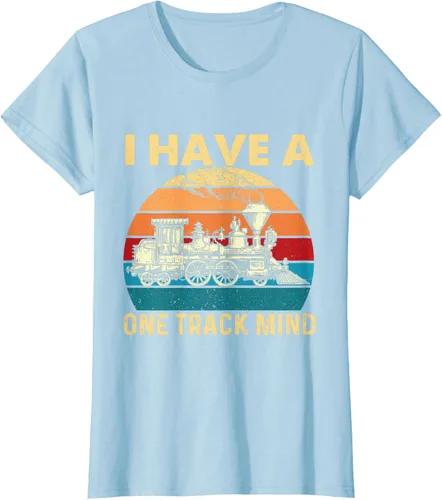 Vista 22 de Camiseta con texto en inglés "I Have A One Track Mind - Trainspotter Model Train Railroad, Negro, S