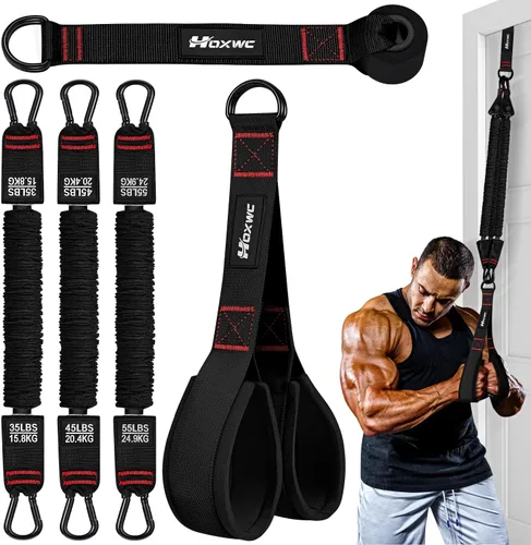 Vista 9 de Resistance Bands with Handles, Exercise Bands with Door Anchor for Working Out, Home Gym Workout Equipment for Push Downs, Tricep, Biceps, Arms
