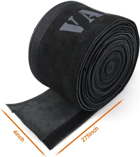 Vista 2 de TIG - Funda para cable de soldadura para antorcha de soldadura, paquete de 2 unidades, de cuero resistente al fuego, color negro, 137 x 4 pulgadas