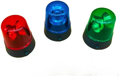 Vista 2 de anso Rotación azul LED policía coche baliza discoteca fiesta DJ lámpara DIY luz de alerta roja (rojo)