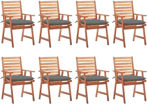 Vista 12 de Patio Dining Chairs 2 pcs with Cushions Solid Acacia Wood Dinning Room Outdoor Seating Outside Chairs Sillas para Comedor for Picnic Beach Courtyard