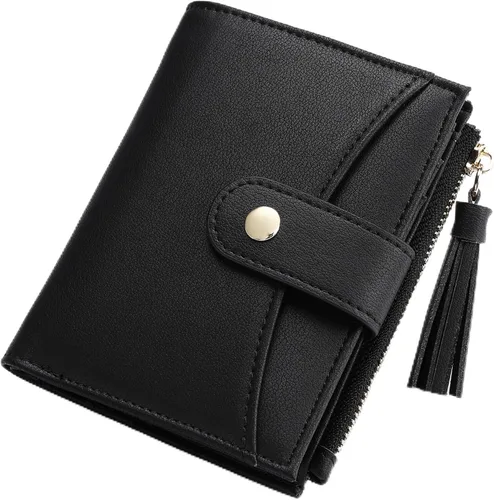 Vista 13 de yiijay Billetera pequeña para mujer, con bloqueo RFID, plegable, delgada, de cuero, para tarjetas de crédito, billetera pequeña con bolsillo