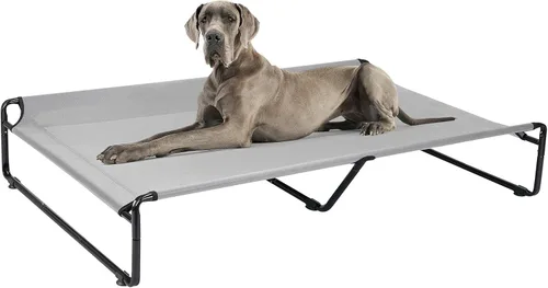 Vista 20 de Veehoo Camas elevadas para perros grandes, cuna lavable con reposacabezas laterales, cama elevada para perros al aire libre con patas